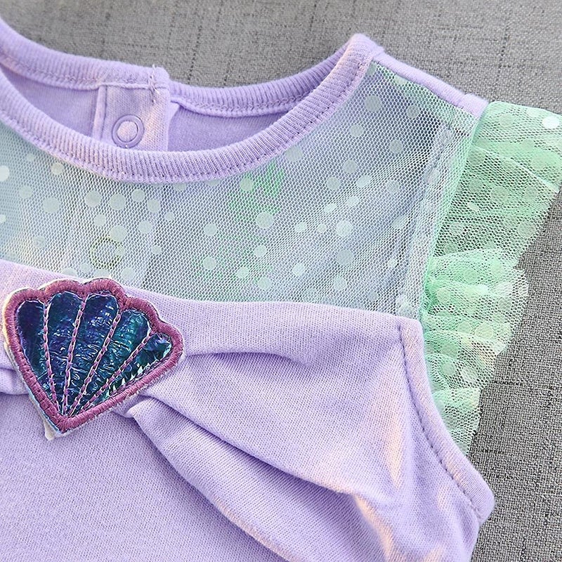 Lito Angels Baby Girls Princess Costume Mermaid Onesie Romper Bodysuit Halloween Dress Up Size 6-9 Months - Image 4